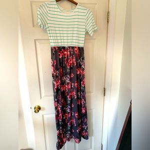 Floral Short Sleeve Maxi